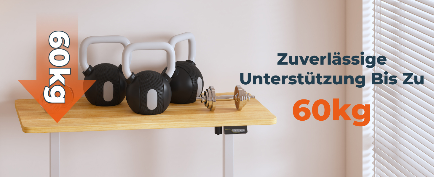 Регульований стіл FQ1 160x60 см з електропідйомом, з стільницею, для стоячи роботи, з комп'ютерним столом, гачком, блокуванням для дітей, функцією пам'яті для офісу та дому - Ahorn 160 x 60 см Білий + Ahorn