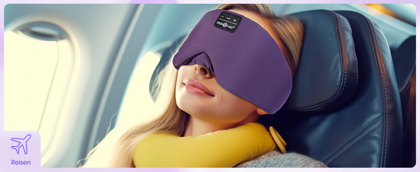 Маска для сну з Bluetooth-навушниками, 100% затемнення, шовкова маска для очей, для чоловіків та жінок, м'які навушники, Bluetooth маска для сну, подорожей (фіолетова)