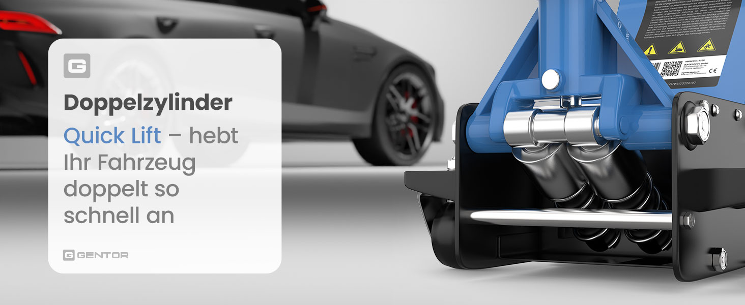 Гідравлічний домкрат 3T низькопрофільний 75-505мм з гумовими накладками для легкових авто та SUV – професійний, на колесах 360° (блакитний)