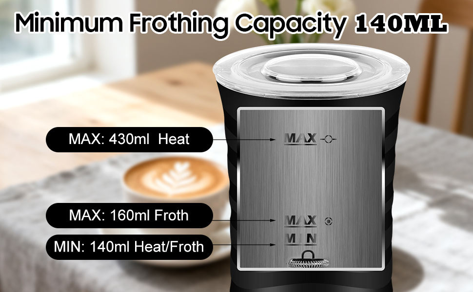 Електричний піноутворювач молока 4-в-1, для гарячого та холодного молока, автоматичне вимкнення