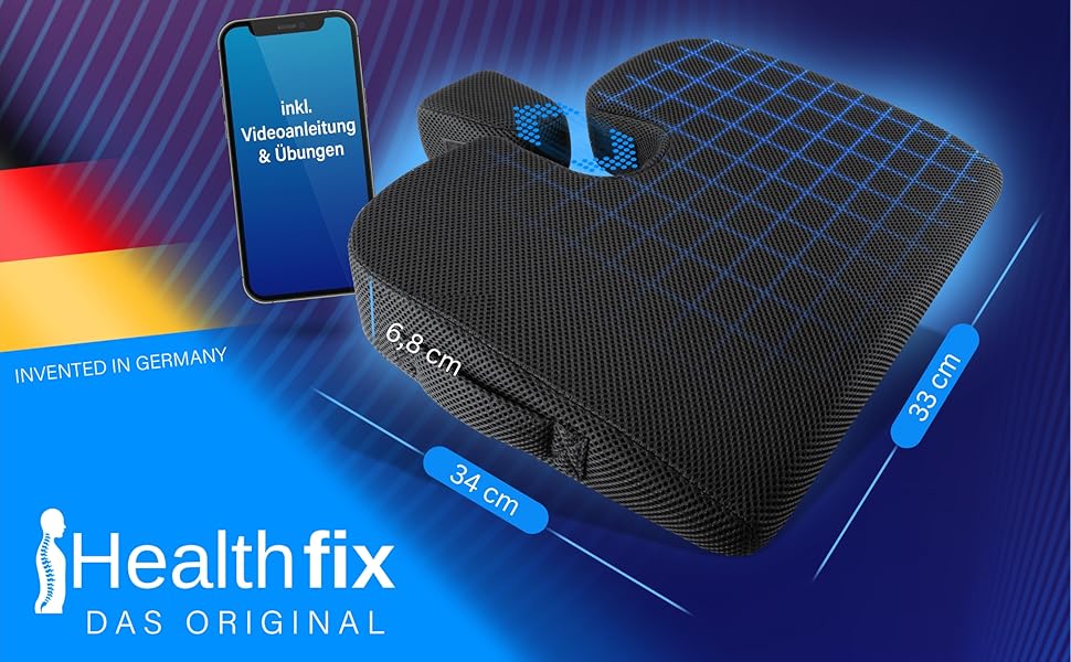 Підтримка спини та правильна постава: ергономічний сидіння-куточок для офісного крісла, авто та дому | Ортопедична подушка для сидіння з Memory Foam, оптимальна жорсткість (85-135 кг)