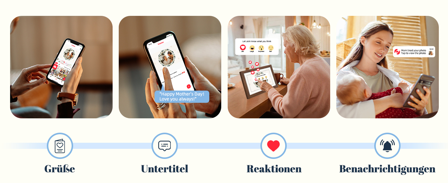 Цифровий фоторамка Frameo 10.1 дюйма з Wi-Fi, горіхове дерево, 32GB, IPS Touchscreen, Wi-Fi, фото/відео через додаток Frameo, подарунок для чоловіків та жінок