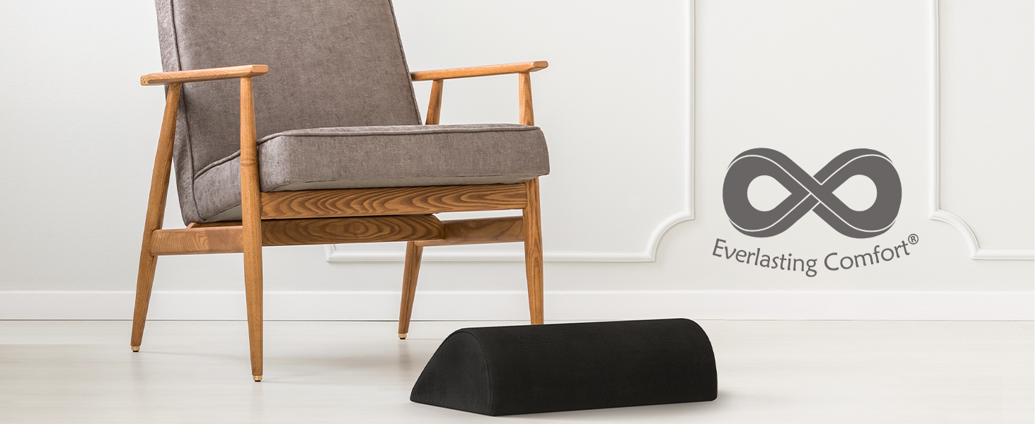 Підставка для ніг під стіл Everlasting Comfort з Memory Foam - ергономічна, чорна
