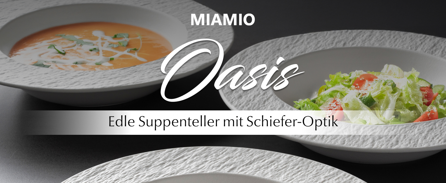 MIAMIO Набір посуду Oasis (20 предметів) - сучасний керамічний сервіз для 4 осіб (тарілки, супові тарілки)