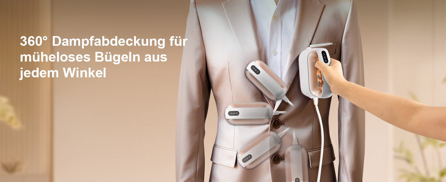 Праска для одягу Newbealer: компактна туристична праска, 1200W, 3 режими, швидкий нагрів 45с, зелено-золота