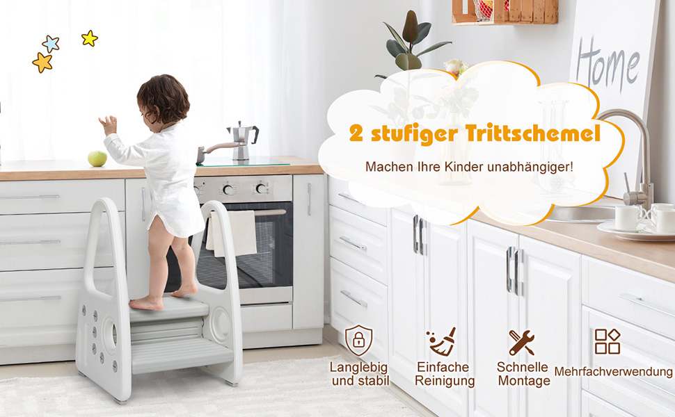 Триттхокер COSTWAY Kinder: 2-ступенева підставка для дітей, рожевий колір
