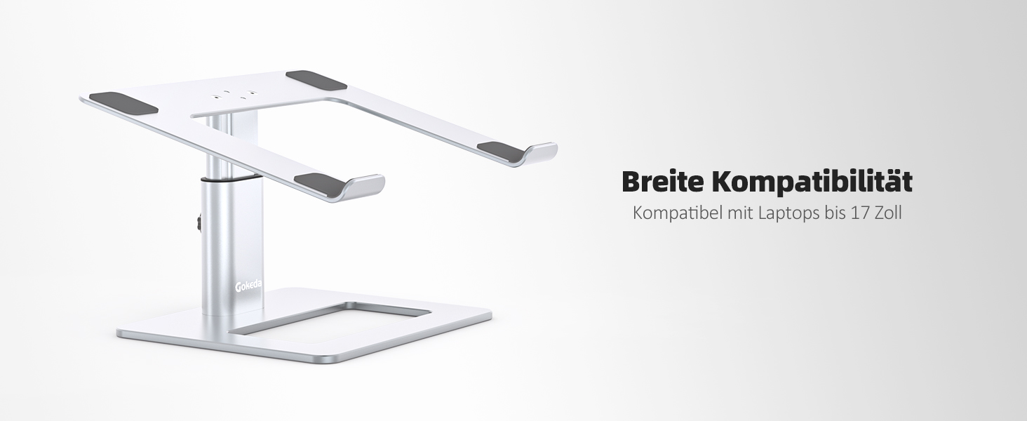 Підставка для ноутбука GOKEDA: ергономічна, регульована, з алюмінію, 11-17 дюймів