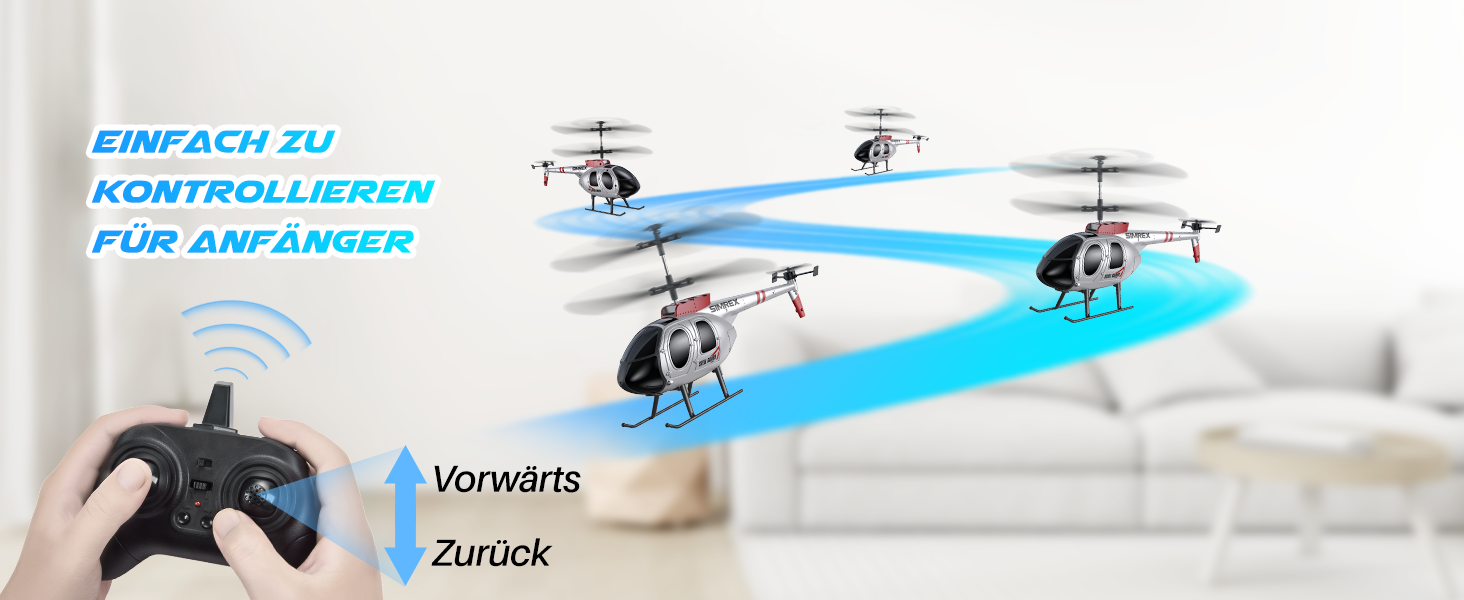 Радіокерований гелікоптер SIMREX 2.4 GHz, 2 швидкості, 20 хв польоту, для хлопчиків та дівчаток