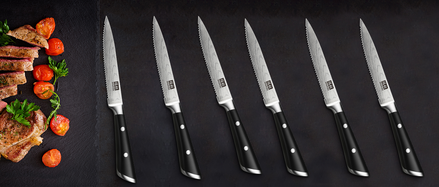 Набір кухонних ножів SHAN ZU з бруском, 14 предметів. Професійний німецький кухонний набір ножів з точильним бруском, чорний.
