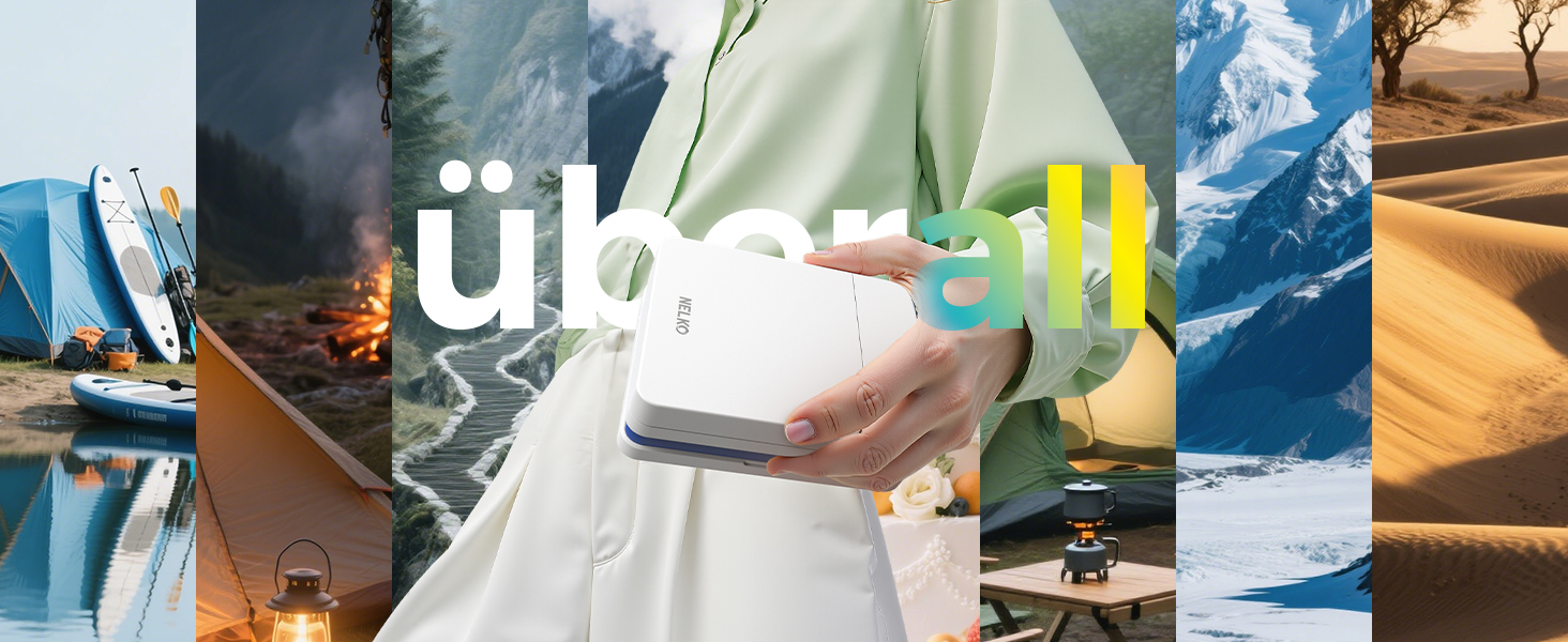 Портативний міні-принтер Nelko PP01 для фотографій з телефону. 20 листів паперу, принтер-наклейка, для iOS & Android, білий