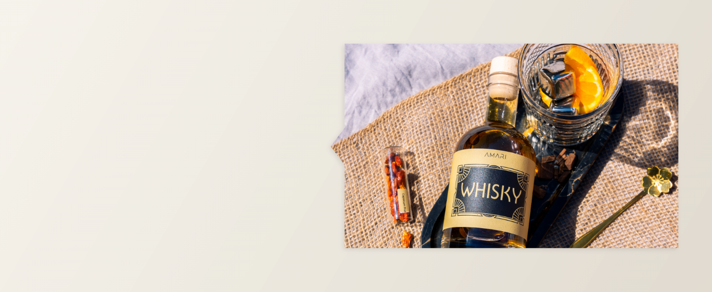 Набір для приготування віскі AMARI® DIY – ідеальний подарунок для поціновувачів, з аксесуарами для домашнього виготовлення та дегустації