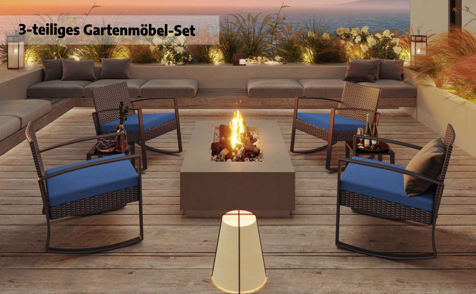 Набір меблів для саду Bealife: Lounge-набір для балкона на 2 особи, блакитний