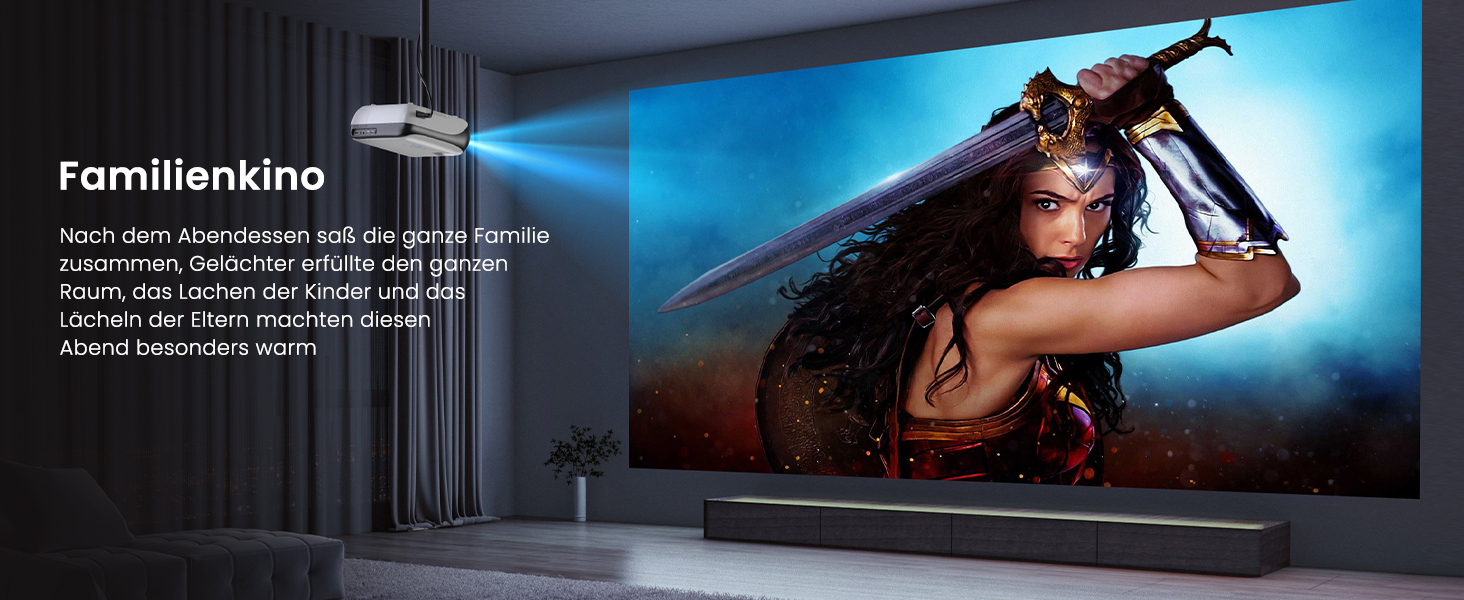 HOPVISION Міні проєктор 4K, 1080P Full HD, 13000 люменів. Підтримка Bluetooth, для Fire Stick/PS5/Smartphone/TV. Портативний проєктор для дому та на вулицю