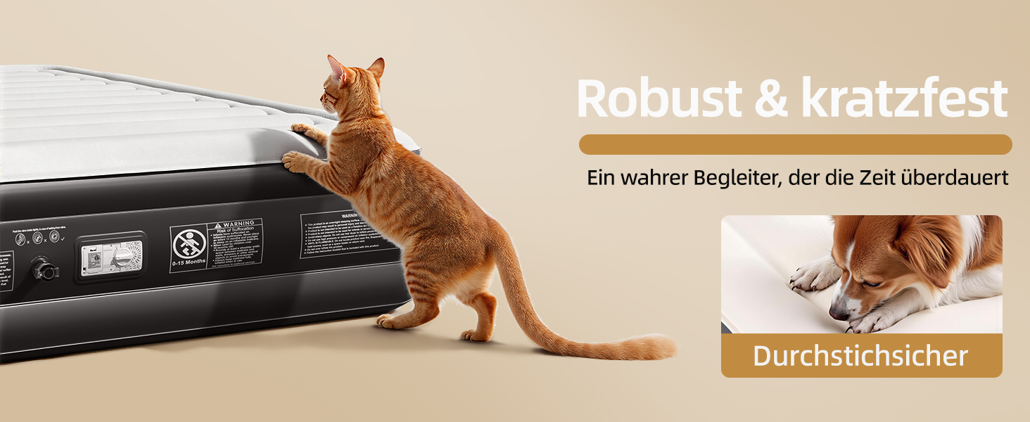 Надувне ліжко CHILLSUN® для 2 осіб, 203x152x46 см, з електричним насосом, водонепроникне, для кемпінгу та гостей