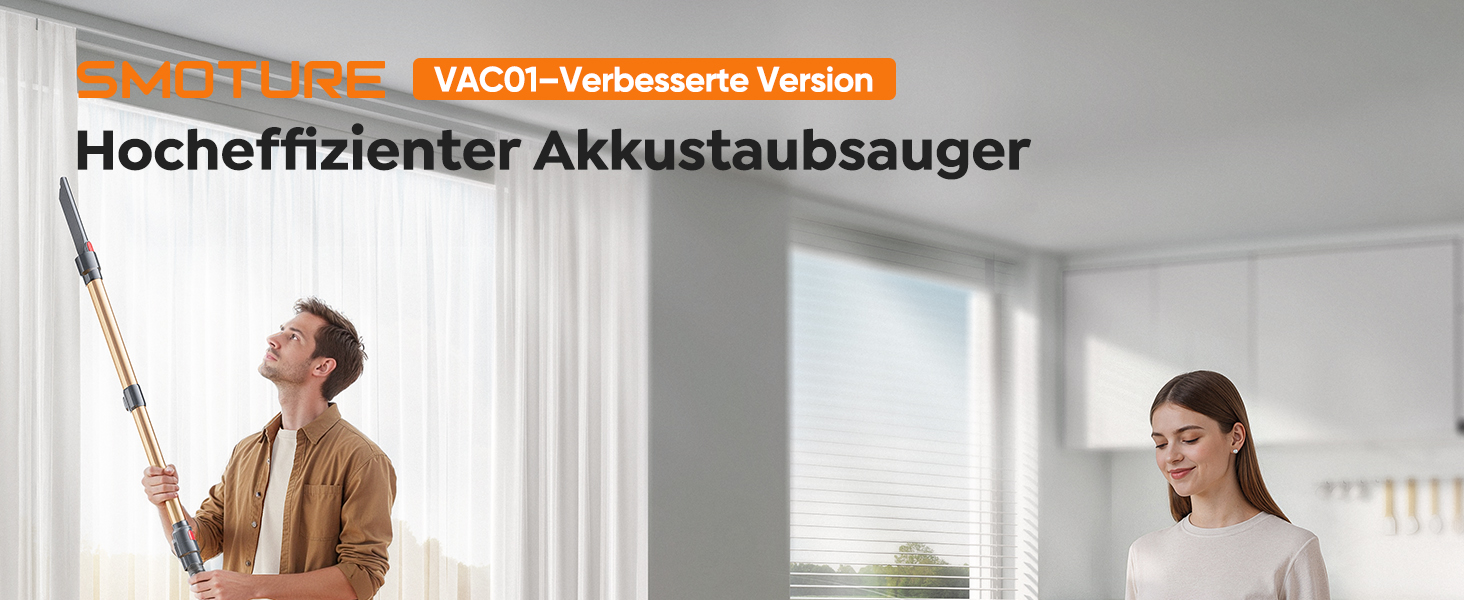Акумуляторний пилосос SMOTURE 600W 50000Pa, бездротовий з міні-електрощіткою, для шерсті тварин, килимів, підлоги та авто - 65 хв роботи, сенсорний екран, функція ароматизації