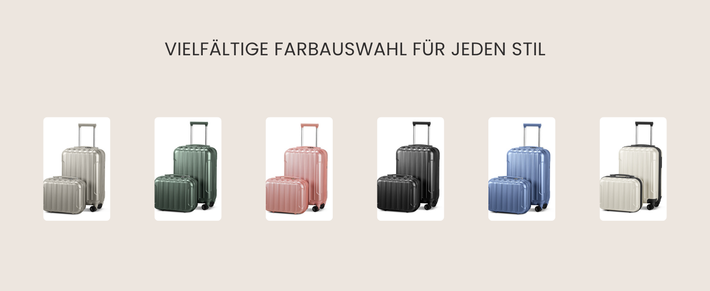 Набір валіз LALAHO 2 шт: велика та маленька, з косметичкою, ABS+PC, телескопічний ручка, ручна поклажа, градієнтний дизайн, сіро-блакитний