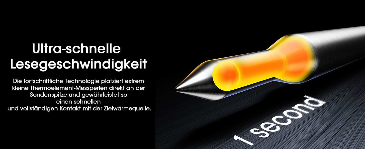 Беспроводной термометр для мяса DOQAUS 158m Bluetooth, IPX7, для гриля, духовки, мангала, аэрофритюрниці, чорний