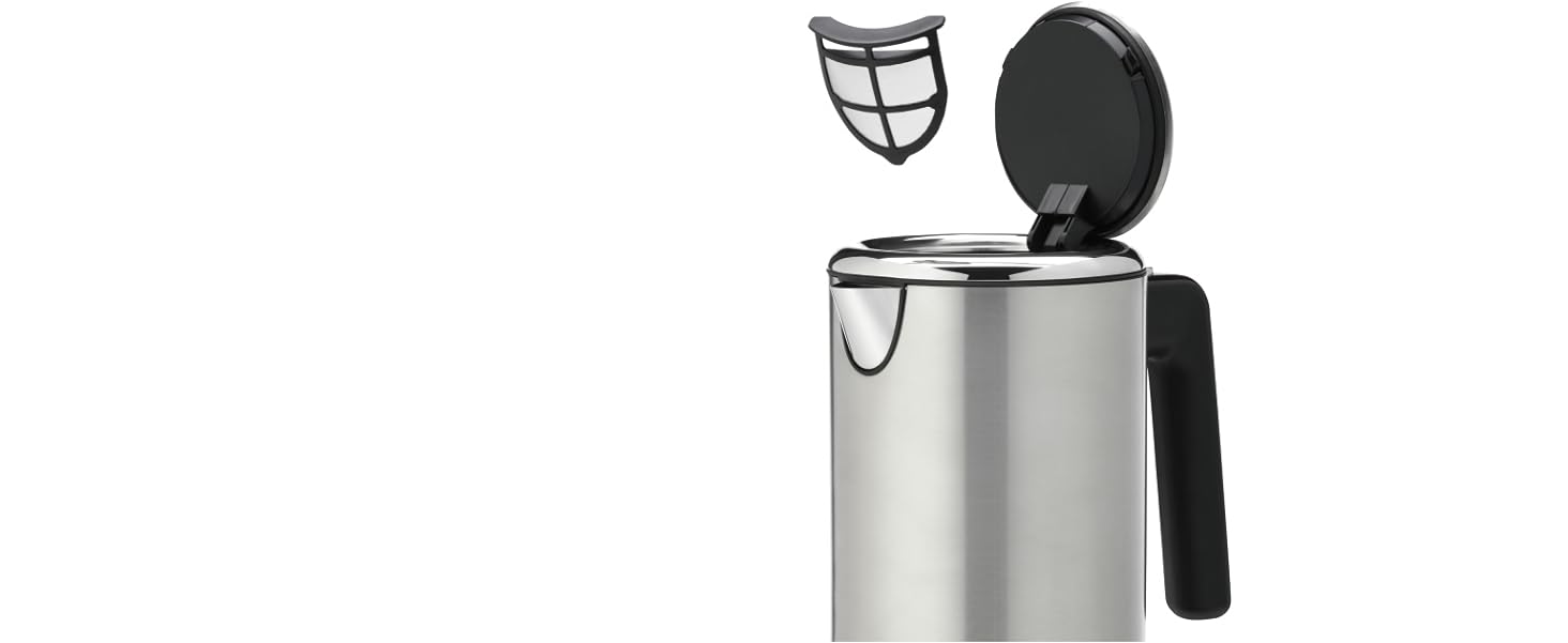 Електричний чайник WMF Lono 1.6л з нержавіючої сталі, з фільтром від накипу, 2400 Вт, підсвічуванням рівня води, матовий нержавіюча сталь