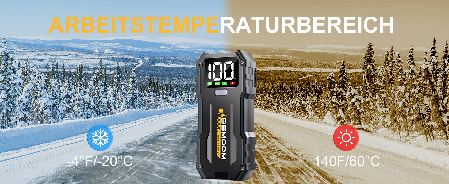 Powerbank для автомобіля Starthilfe 5000A: Jump Starter з LED та QC 3.0 USB для 12V авто, мотоциклів та газонокосарок