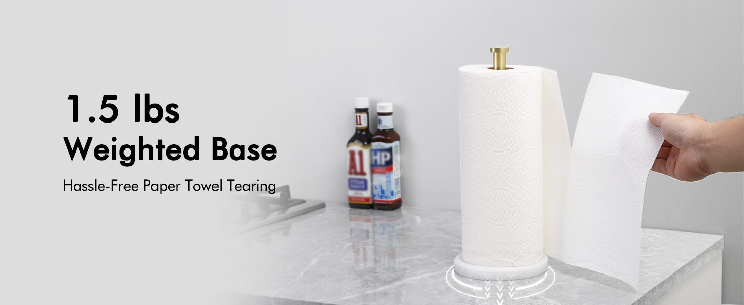 Тримач для паперових рушників KES з мармуром та нержавіючої сталі SUS304, настільний, золотого кольору, 14 см (KPH100S14B-2)