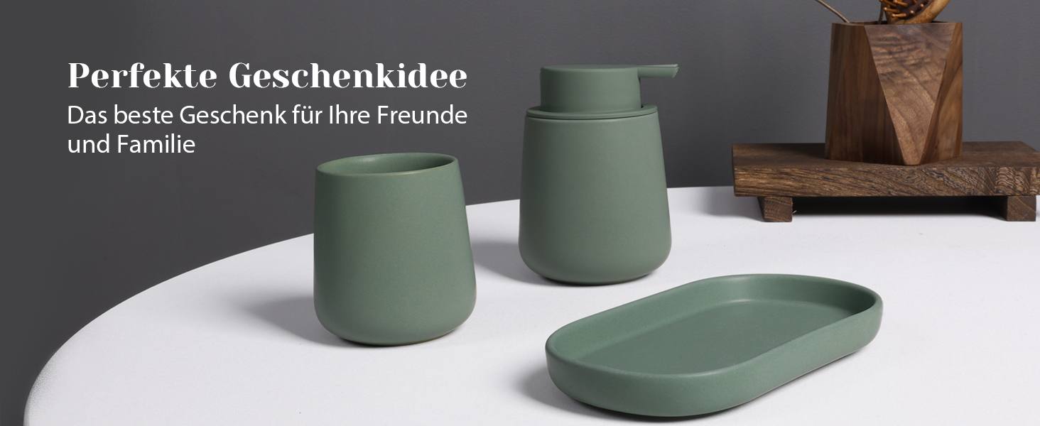 Набір для ванної кімнати блакитного кольору, керамічний аксесуар 3 шт., декоративний набір мильниць, стаканчика для зубної пасти та підставки для прикрас, підходить для ванної, умивальника, готелю