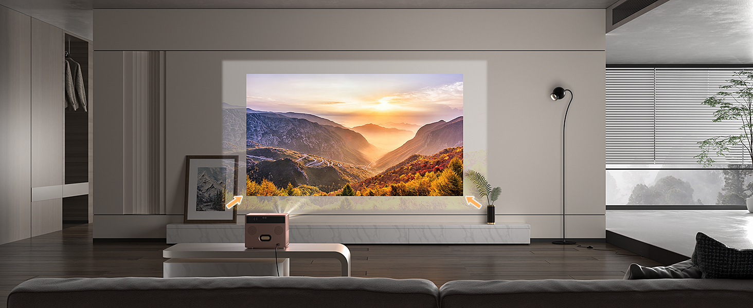 Проектор Mini Beamer 1080P Full HD 23000L з автофокусом, корекцією трапеції, WiFi6, Bluetooth, 4K, 360° обертання для телефону