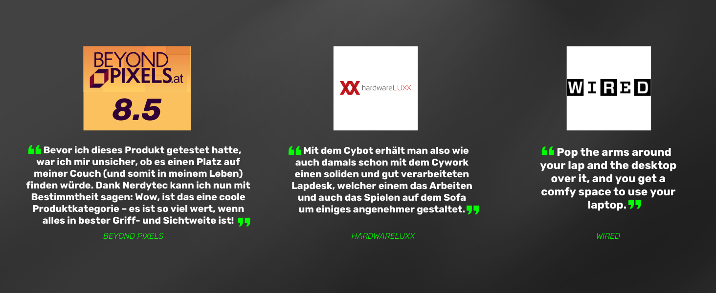 Couchmaster CYBOT: ергономічний столик для ноутбука на диван, софу та ліжко. Широкий столик для ноутбука та бездротових аксесуарів