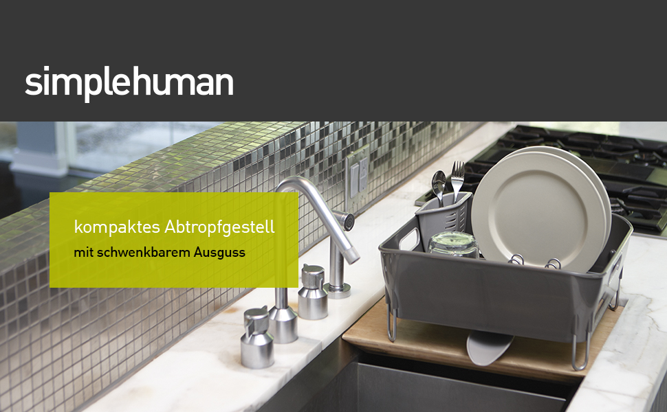 Сушарка для посуду Simplehuman KT1104 компактна, біла, пластик, гарантія 5 років