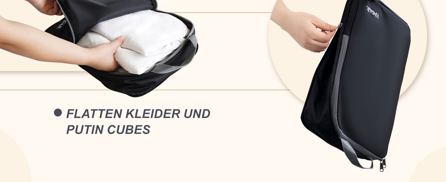 Набір компресійних органайзерів для одягу в дорогу Eono by Amazon, 4 шт, темно-синій — пакувальні куби для валізи та рюкзака