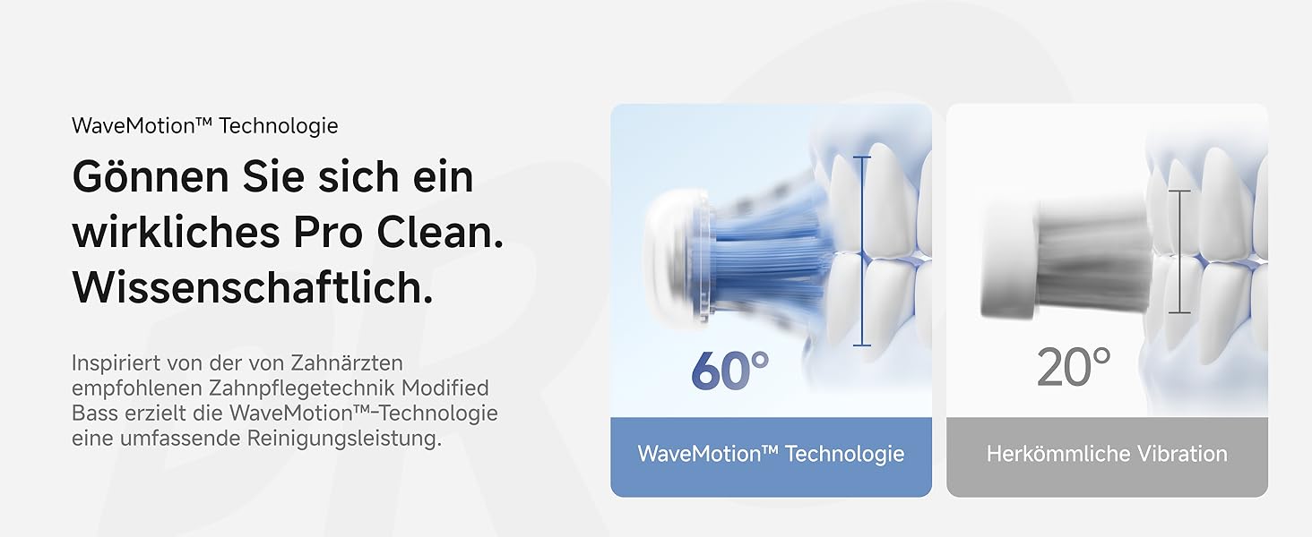 Електрична зубна щітка Laifen Wave Pro з 6 режимами чищення, акумулятор до 70 днів, прозорий чорний колір