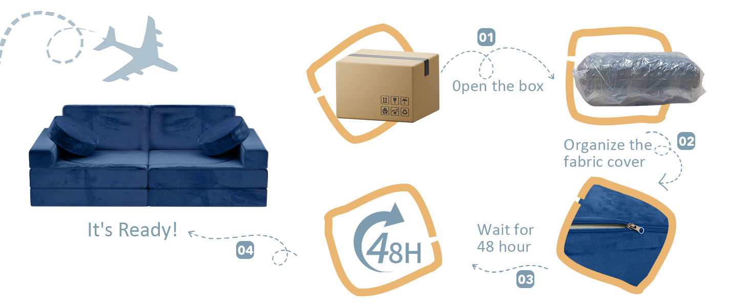 Модульне дитяче диван-конструктор 12 в 1 – сертифікат CPC, дитячий диван-трансформер, дитячий кушетка з міцних пінопластових подушок, ідеальний для дитячої кімнати