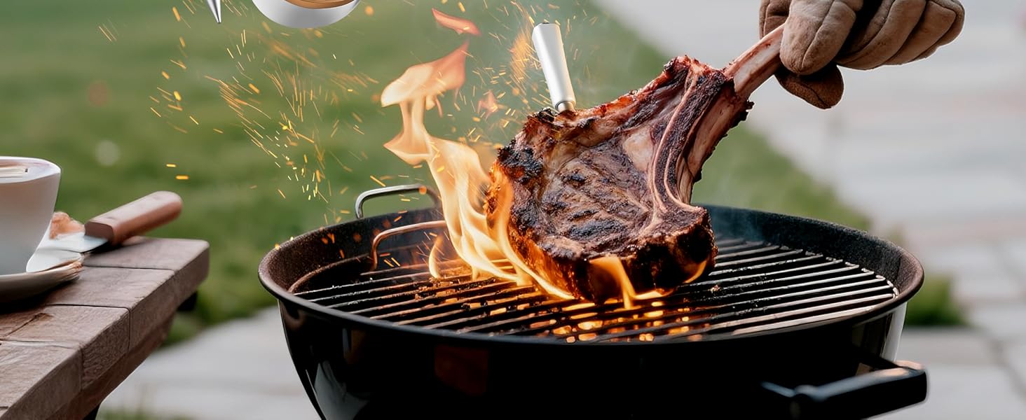 Термометр для м'яса Inkbird INT-11S-B: Бездротовий термометр-щуп з Bluetooth, IP67, для приготування на грилі, BBQ, духовці та коптильні