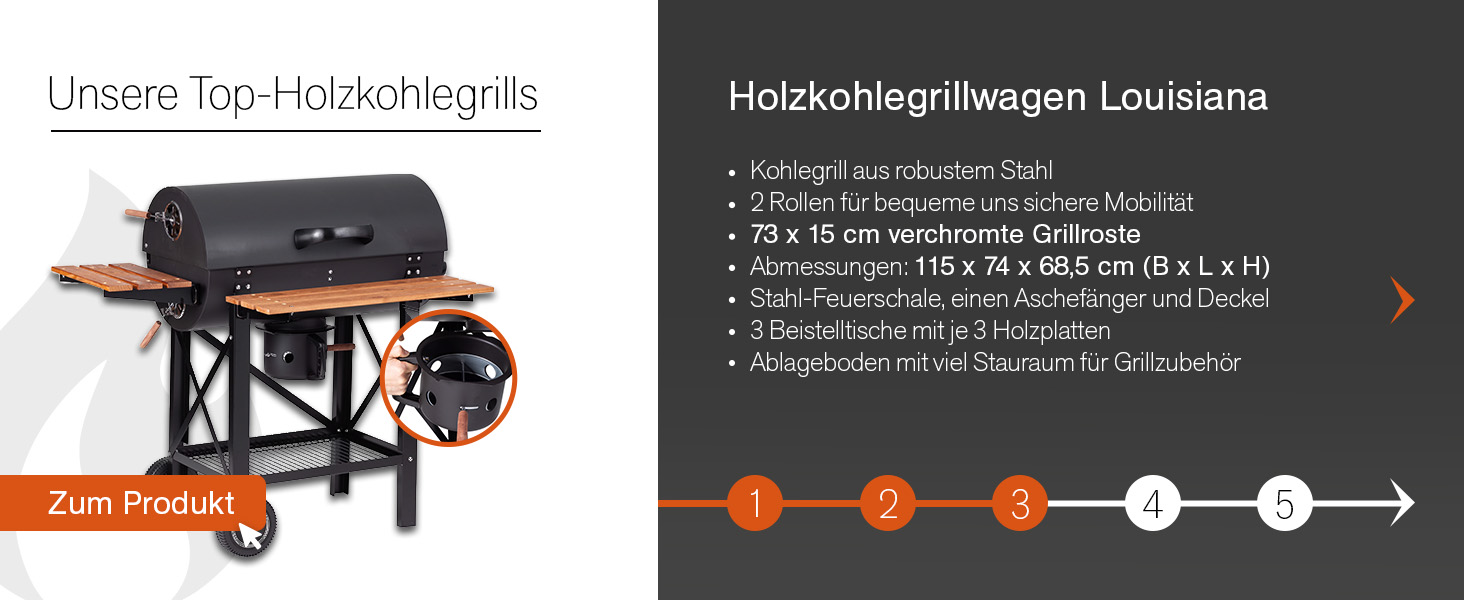 Мангал Tarrington House Brigida з чавунною решіткою, сталь, 2 регульовані решітки, на колесах, чорний