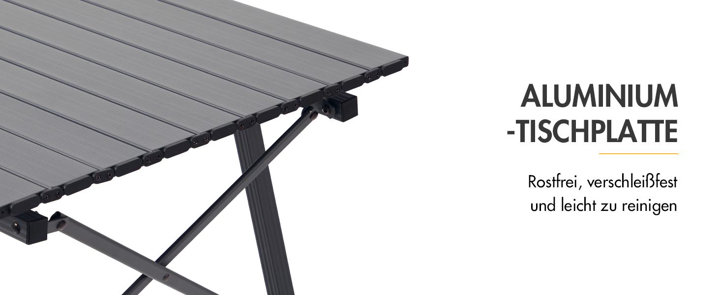 Складаний кемпінговий стіл Portal з регулюванням висоти, алюмінієвий, 90 x 53 см, сірий