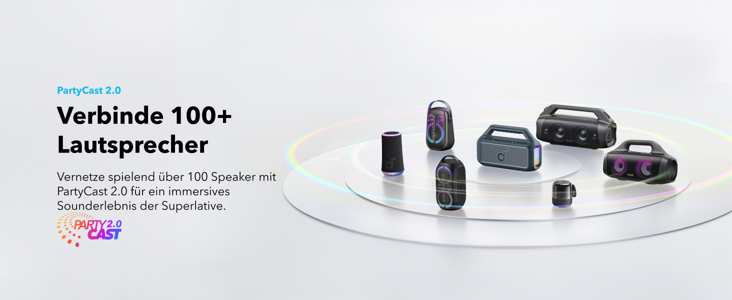 Soundcore Boom 2 - портативна Bluetooth колонка, 80W, сабвуфер, BassUp 2.0, 24h, IPX7, LED, USB-C, EQ, BT 5.3, для кемпінгу, пляжу, саду (блакитна)