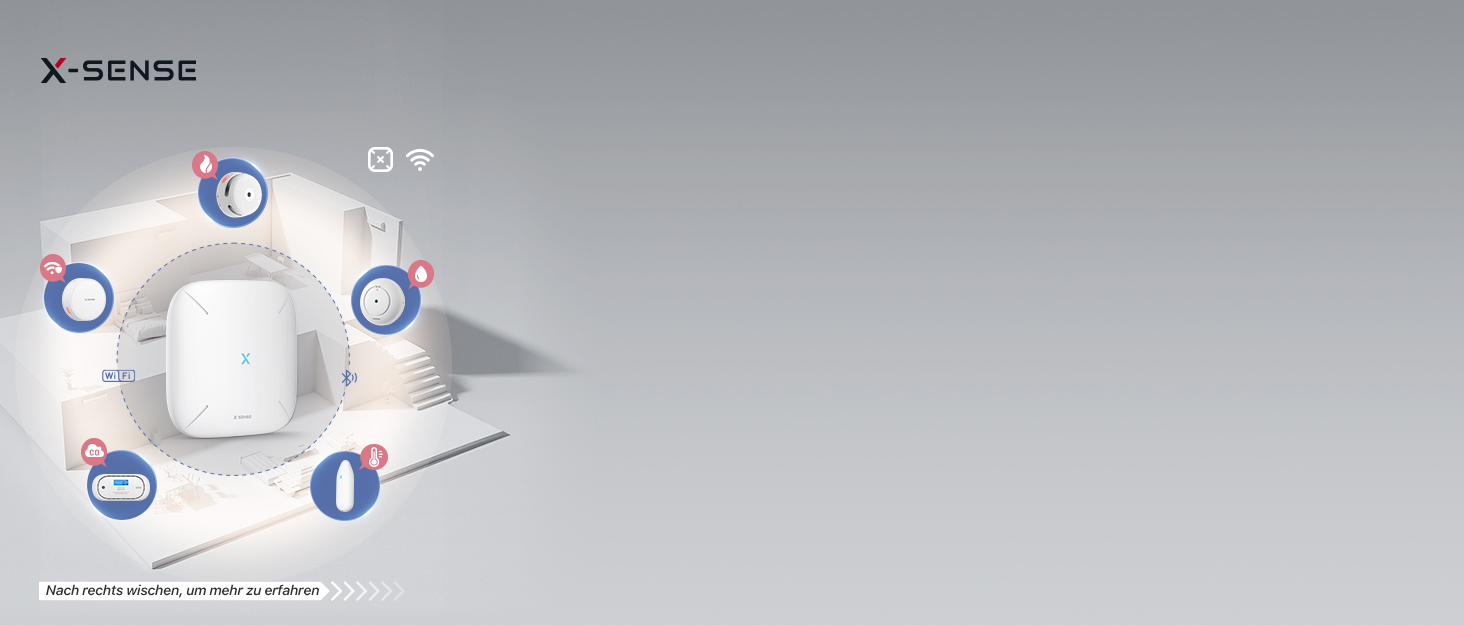 X-Sense Детектор чадного газу з цифровим дисплеєм, сертифікат TÜV Rheinland, з базовою станцією SBS50, керування через додаток, XC0C-MR11, 1 шт.