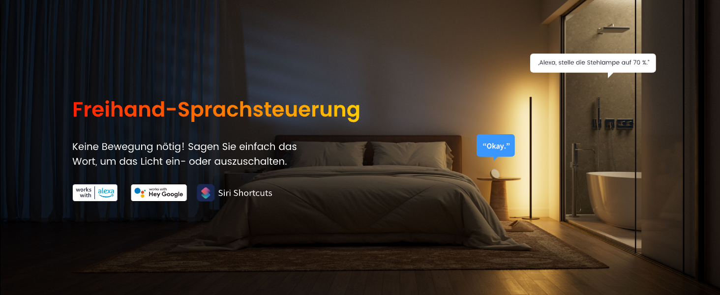 SwitchBot Matter Підлоговий світильник для вітальні та спальні, RGBWW, димування, Apple Home, Alexa, Google Home, керування через APP, музичні та сценні режими, чорний