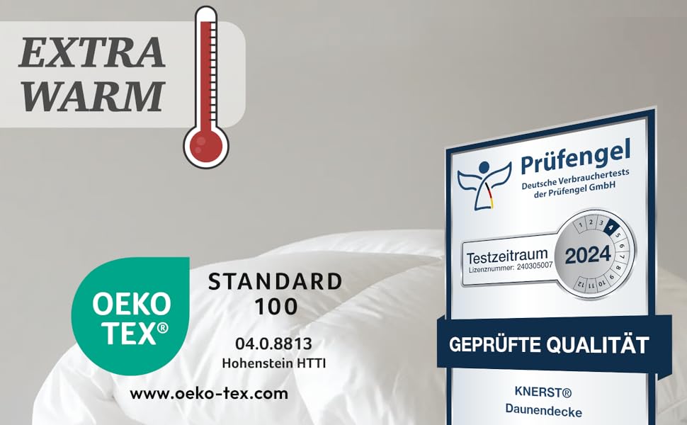 Пухова ковдра 155x220 см - тепла зимова ковдра з пухом та пером - екстра тепла та м'яка - зимова ковдра, яку можна прати та дихаюча - ковдра з сертифікатом Ökotex