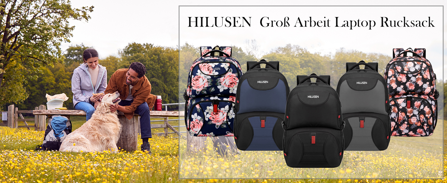 Великий чоловічий рюкзак HILUSEN 50Л для ноутбука 17.3