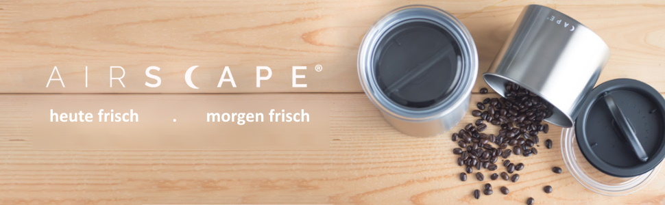 Контейнер для кави Airscape з нержавіючої сталі – герметичний контейнер для зберігання продуктів – запатентований дизайн – зберігає свіжість продуктів (середній, матовий чорний)