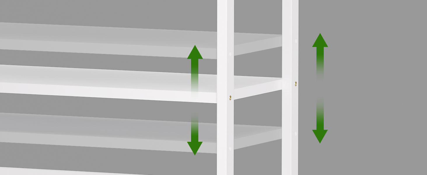 5-ярусна полиця для книг, індустріальна полиця з бамбуковим каркасом, сучасна полиця-вітрина, органайзер для зберігання з дерева для вітальні, домашнього офісу, рустичний колір (білий)