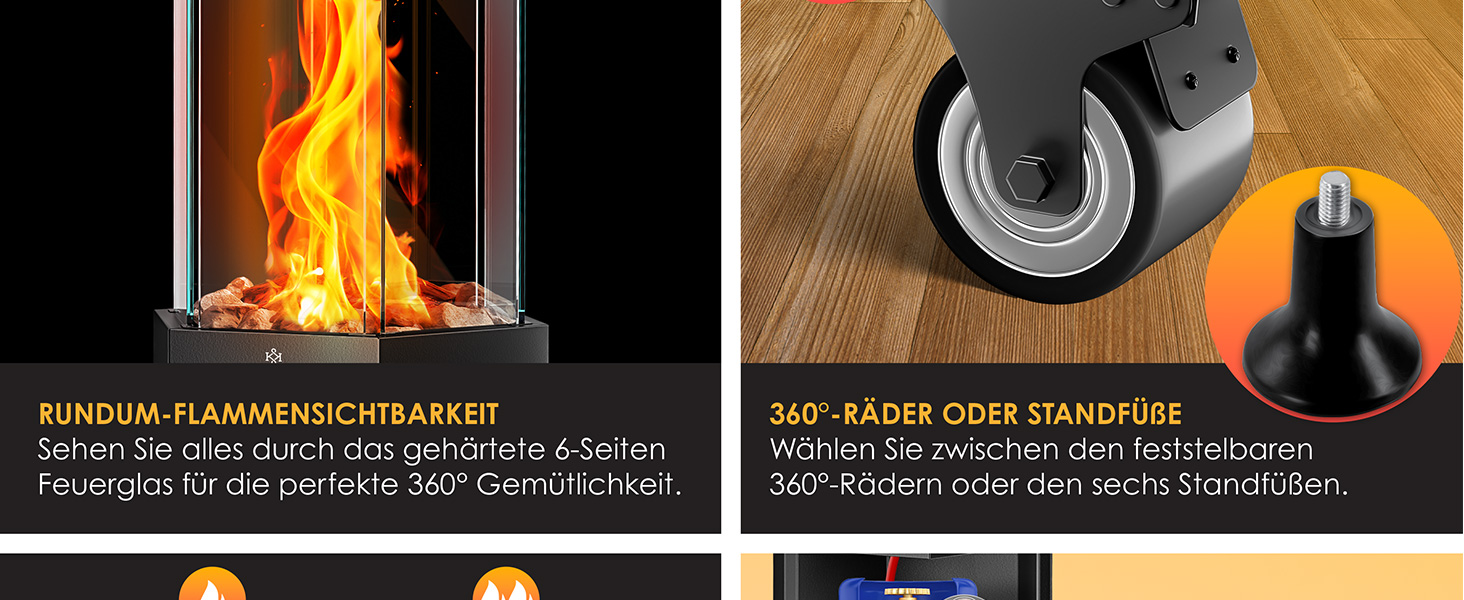 Газовий обігрівач KESSER® 4/8 кВт з П'єзозапалюванням, регулятором тиску газу та захисним кожухом. 360° обертання, захист від перекидання. Підходить для тераси, вулиці. Колір: антрацит.