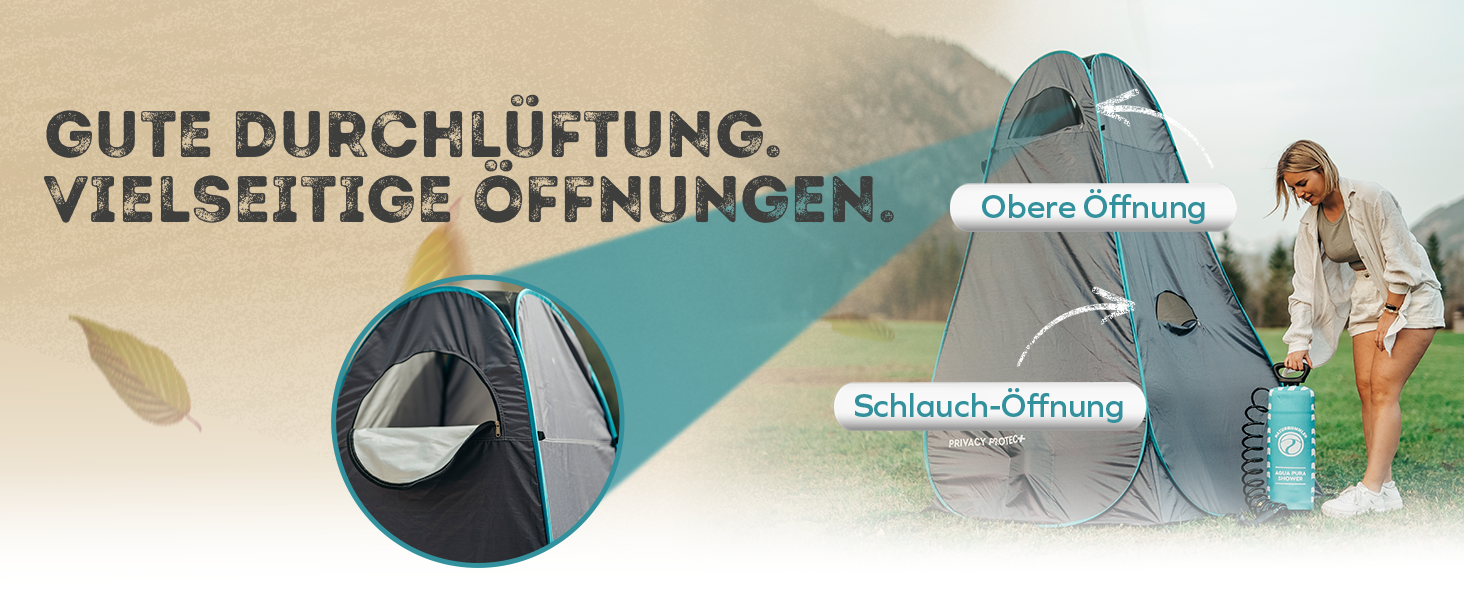 Намет для душу NATURBUMMLER Pop-Up з захистом приватності, водонепроникний, з 5 кишенями та підлогою (1,9 м) – мобільний туалетний намет, переодягальня, захист від погляду для кемпінгу, пляжу, відпочинку на природі