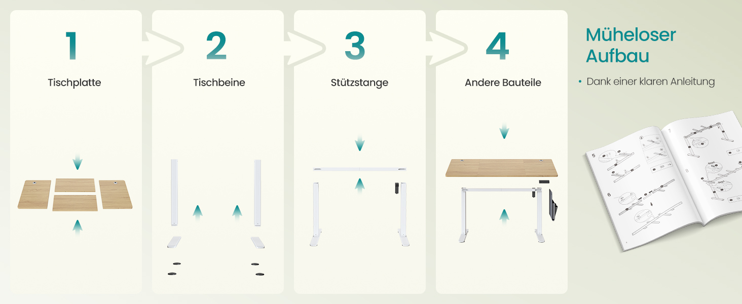 SONGMICS Стол письменний з регулюванням висоти, електричний, з пам'яттю 4 положень, vintage brown-matte black, LSD026X01