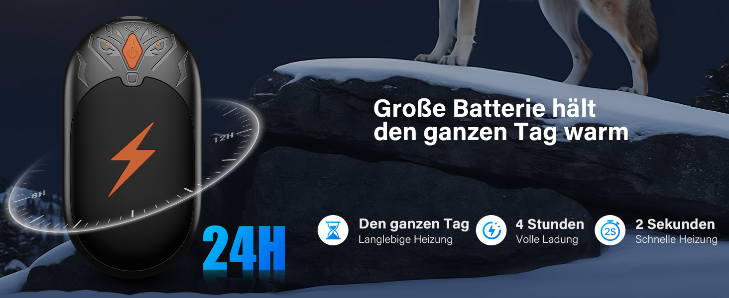 Електричні грілки для рук 2 шт. - ультралегкі, багаторазові, з USB-зарядкою, 3 режими нагріву, до 24 годин роботи, для активного відпочинку взимку (чорні, магнітні)