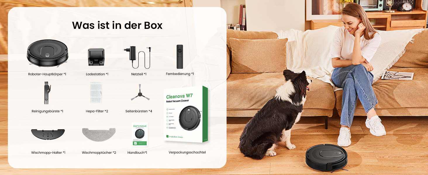 Робот-пилосос Vexilar W7 3-в-1 з вологою, 4000Pa, безщітковий мотор, 120 хв, для тварин, твердих підлог та килимів