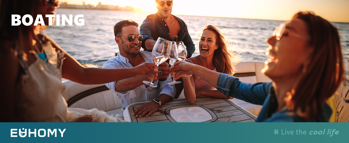 Автохолодильник EUHOMY 35л з Wi-Fi, 12/24V та 220V, портативний компресорний холодильник-морозильник (-20°C~20°C) з колесами та кошиками для подорожей, кемпінгу - чорний