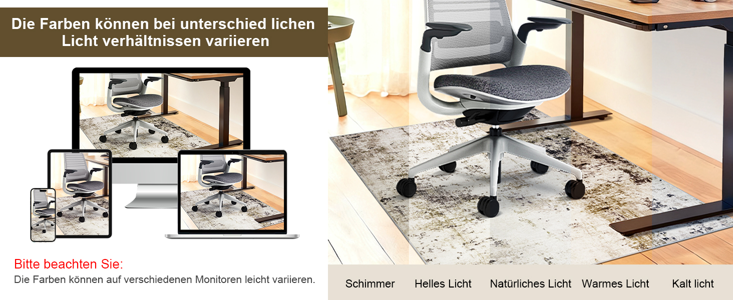 Килимок для підлоги під стілець для твердої підлоги Бохо, килимок під стіл для твердої підлоги, антиковзний килимок для офісного стільця (90x120 см, Тауп)