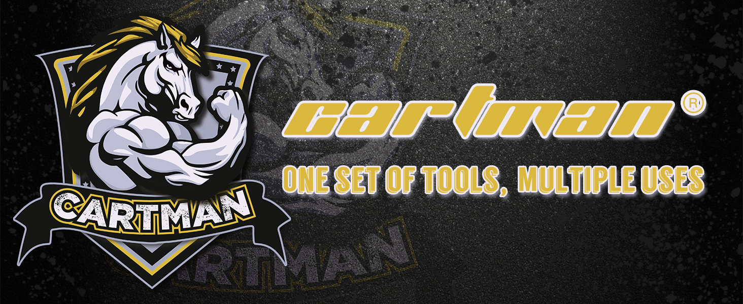 Набір інструментів CARTMAN 148 предметів для дому в пластиковому кейсі, синьо-жовтий