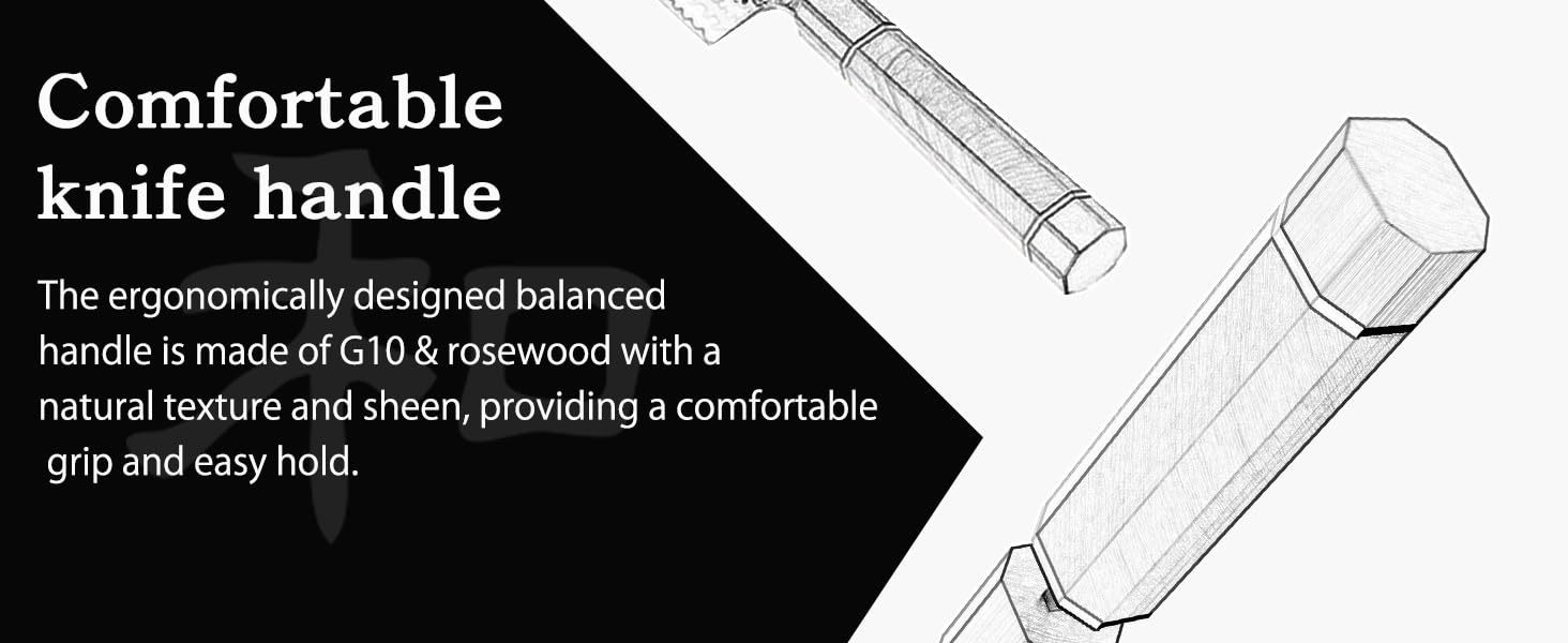 Японський ніж Сантоку HOSHANHO 18 см, ручна ковка, з високоякісної сталі, ергономічна ручка, подарункова коробка (набір 3 ножі)